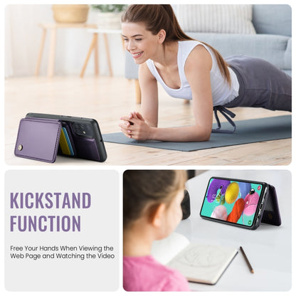 For Samsung Galaxy A51 4G JEEHOOD J05 Business Magnetic Style RFID Leather Phone Case(Purple) - Galaxy Phone Cases by JEEHOOD | Online Shopping UK | buy2fix