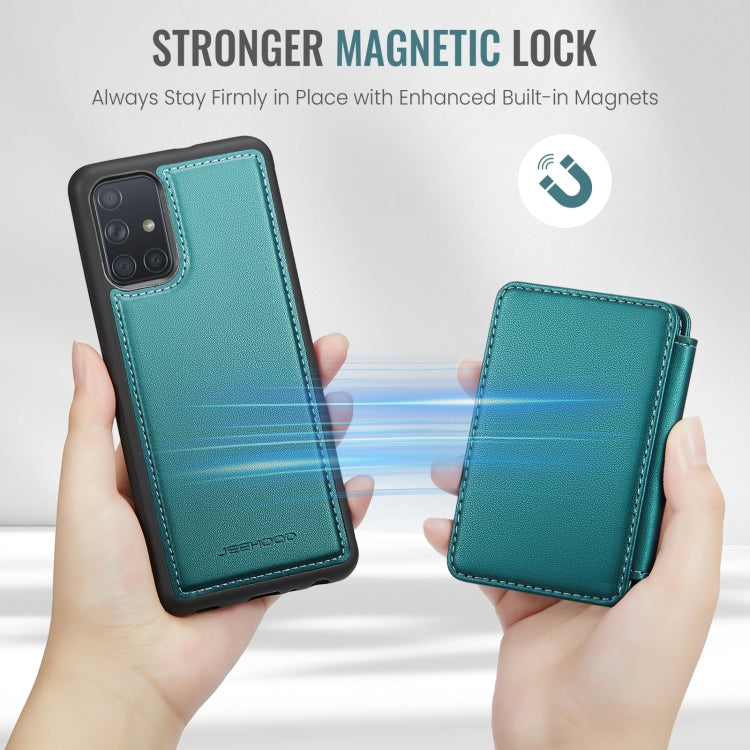 For Samsung Galaxy A51 4G JEEHOOD J05 Business Magnetic Style RFID Leather Phone Case(Blue Green) - Galaxy Phone Cases by JEEHOOD | Online Shopping UK | buy2fix