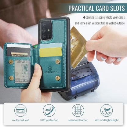 For Samsung Galaxy A51 4G JEEHOOD J05 Business Magnetic Style RFID Leather Phone Case(Blue Green) - Galaxy Phone Cases by JEEHOOD | Online Shopping UK | buy2fix