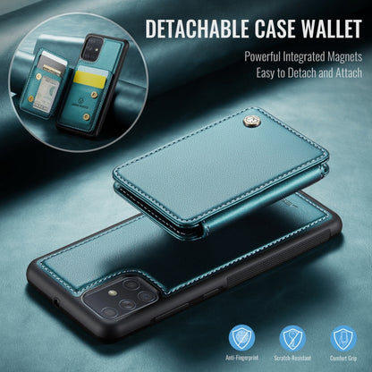 For Samsung Galaxy A51 4G JEEHOOD J05 Business Magnetic Style RFID Leather Phone Case(Blue Green) - Galaxy Phone Cases by JEEHOOD | Online Shopping UK | buy2fix