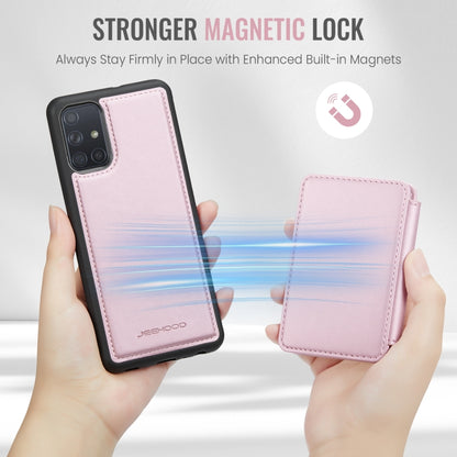 For Samsung Galaxy A51 4G JEEHOOD J05 Business Magnetic Style RFID Leather Phone Case(Pink) - Galaxy Phone Cases by JEEHOOD | Online Shopping UK | buy2fix