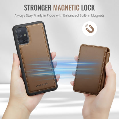 For Samsung Galaxy A51 4G JEEHOOD J05 Business Magnetic Style RFID Leather Phone Case(Brown) - Galaxy Phone Cases by JEEHOOD | Online Shopping UK | buy2fix