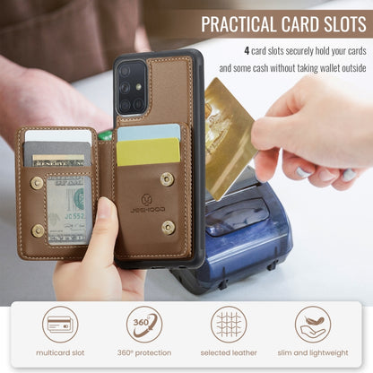 For Samsung Galaxy A51 4G JEEHOOD J05 Business Magnetic Style RFID Leather Phone Case(Brown) - Galaxy Phone Cases by JEEHOOD | Online Shopping UK | buy2fix