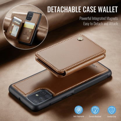 For Samsung Galaxy A51 4G JEEHOOD J05 Business Magnetic Style RFID Leather Phone Case(Brown) - Galaxy Phone Cases by JEEHOOD | Online Shopping UK | buy2fix