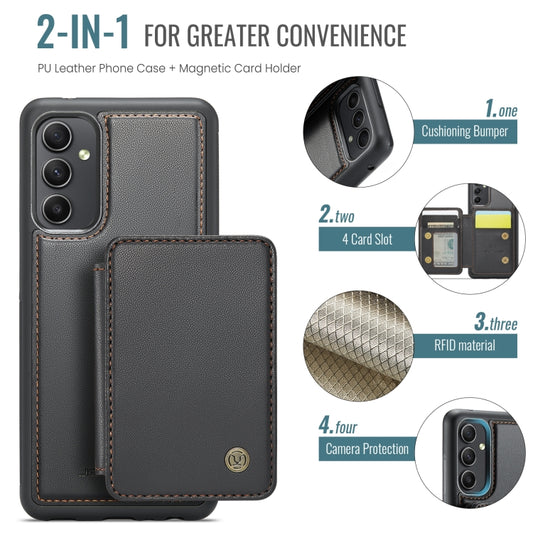 For Samsung Galaxy A54 5G JEEHOOD J05 Business Magnetic Style RFID Leather Phone Case(Black) - Galaxy Phone Cases by JEEHOOD | Online Shopping UK | buy2fix