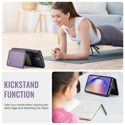 For Samsung Galaxy A54 5G JEEHOOD J05 Business Magnetic Style RFID Leather Phone Case(Purple) - Galaxy Phone Cases by JEEHOOD | Online Shopping UK | buy2fix