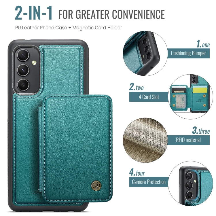 For Samsung Galaxy A54 5G JEEHOOD J05 Business Magnetic Style RFID Leather Phone Case(Blue Green) - Galaxy Phone Cases by JEEHOOD | Online Shopping UK | buy2fix