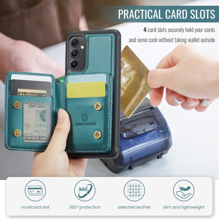 For Samsung Galaxy A54 5G JEEHOOD J05 Business Magnetic Style RFID Leather Phone Case(Blue Green) - Galaxy Phone Cases by JEEHOOD | Online Shopping UK | buy2fix