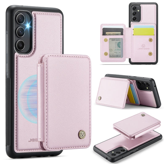 For Samsung Galaxy A54 5G JEEHOOD J05 Business Magnetic Style RFID Leather Phone Case(Pink) - Galaxy Phone Cases by JEEHOOD | Online Shopping UK | buy2fix