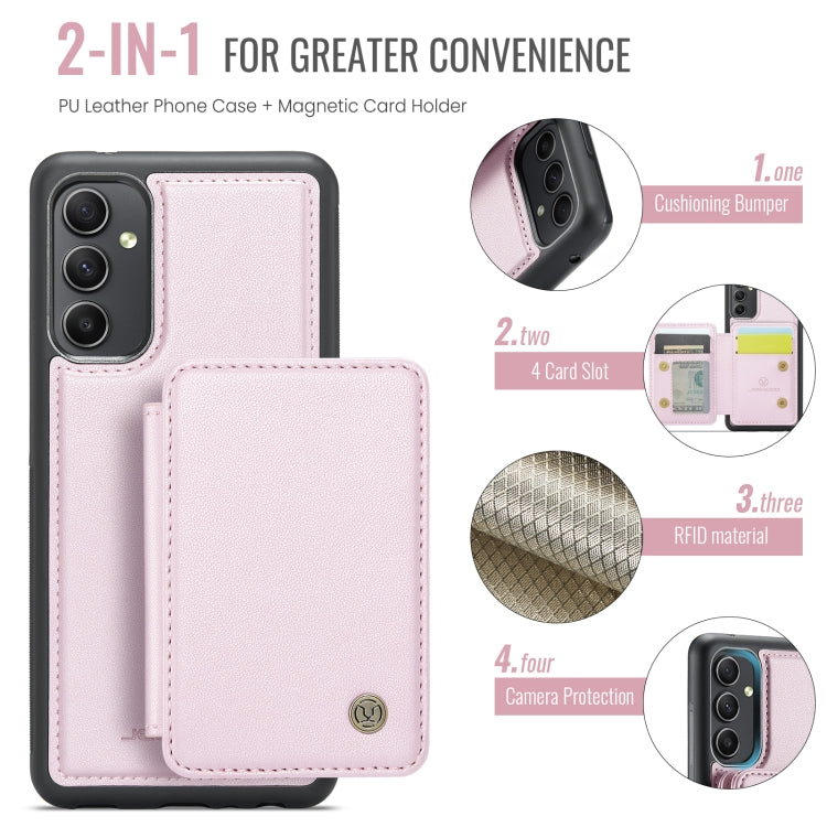 For Samsung Galaxy A54 5G JEEHOOD J05 Business Magnetic Style RFID Leather Phone Case(Pink) - Galaxy Phone Cases by JEEHOOD | Online Shopping UK | buy2fix