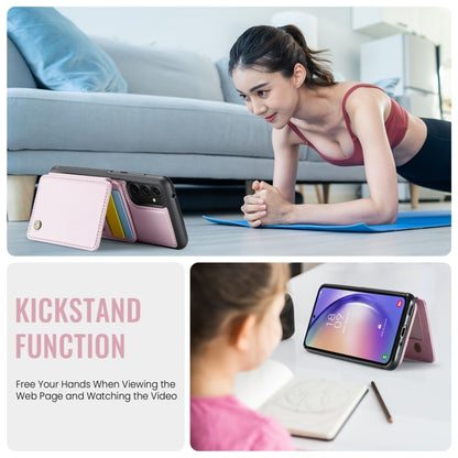 For Samsung Galaxy A54 5G JEEHOOD J05 Business Magnetic Style RFID Leather Phone Case(Pink) - Galaxy Phone Cases by JEEHOOD | Online Shopping UK | buy2fix