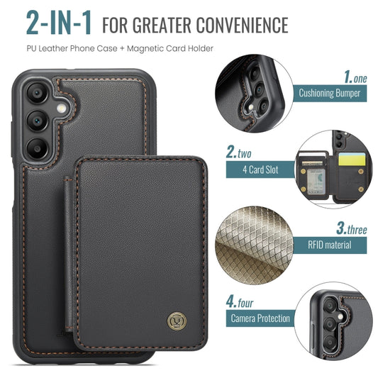 For Samsung Galaxy A55 5G JEEHOOD J05 Business Magnetic Style RFID Leather Phone Case(Black) - Galaxy Phone Cases by JEEHOOD | Online Shopping UK | buy2fix