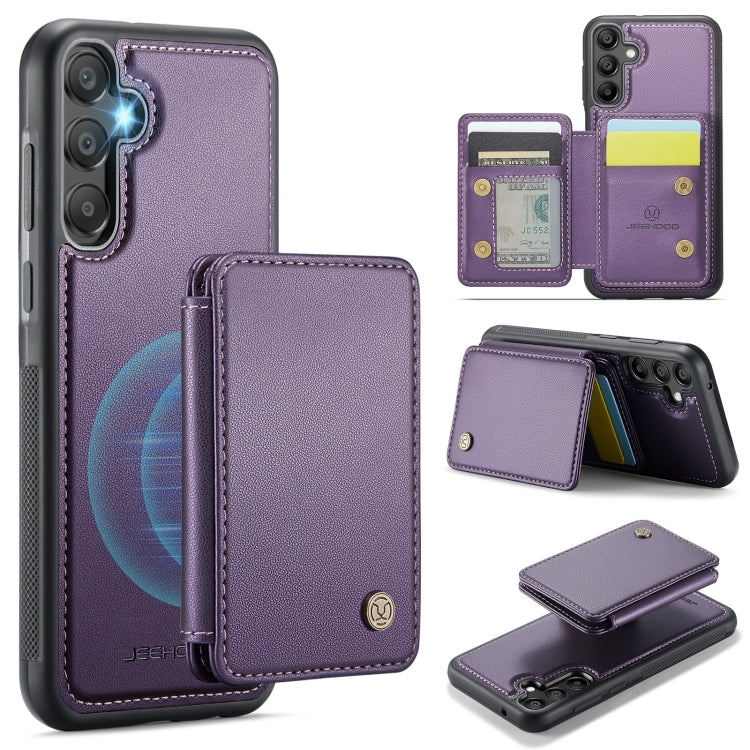 For Samsung Galaxy A55 5G JEEHOOD J05 Business Magnetic Style RFID Leather Phone Case(Purple) - Galaxy Phone Cases by JEEHOOD | Online Shopping UK | buy2fix
