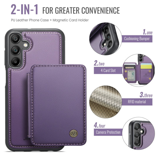 For Samsung Galaxy A55 5G JEEHOOD J05 Business Magnetic Style RFID Leather Phone Case(Purple) - Galaxy Phone Cases by JEEHOOD | Online Shopping UK | buy2fix
