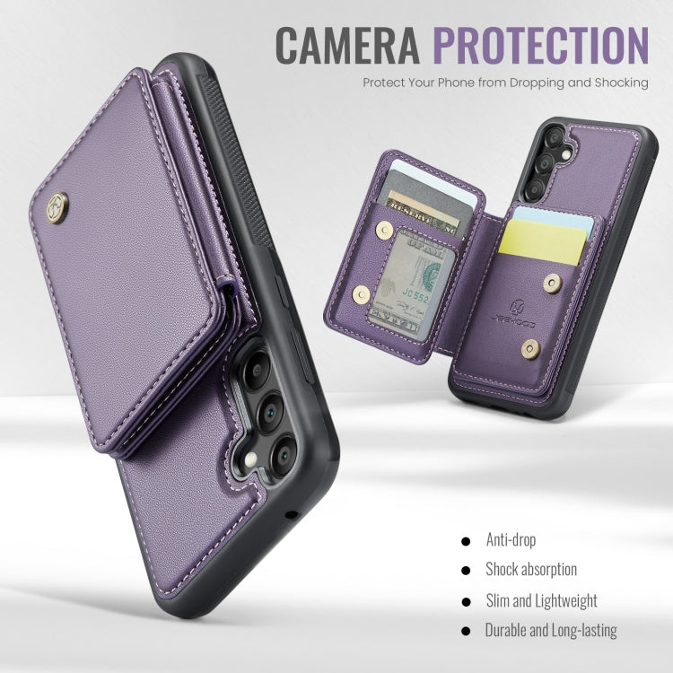 For Samsung Galaxy A55 5G JEEHOOD J05 Business Magnetic Style RFID Leather Phone Case(Purple) - Galaxy Phone Cases by JEEHOOD | Online Shopping UK | buy2fix