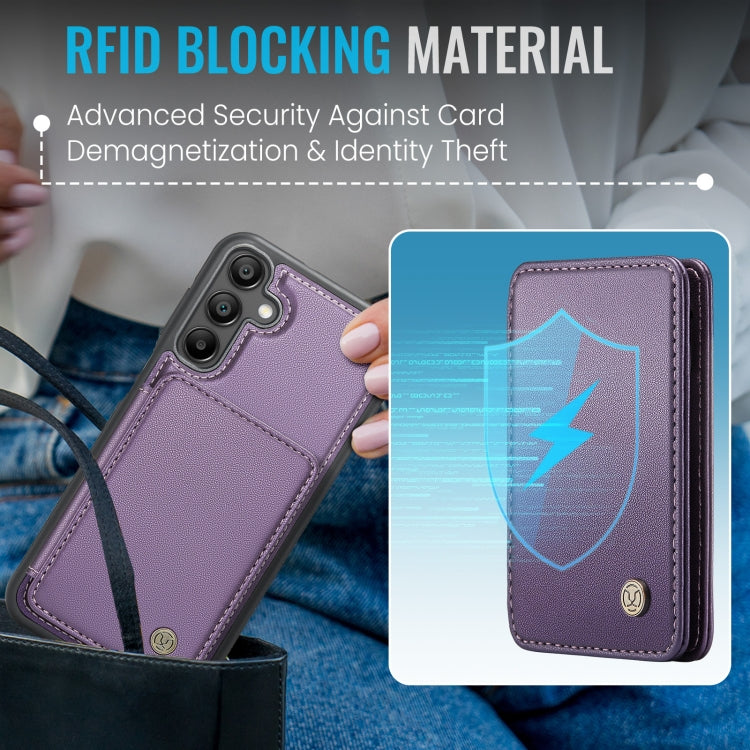 For Samsung Galaxy A55 5G JEEHOOD J05 Business Magnetic Style RFID Leather Phone Case(Purple) - Galaxy Phone Cases by JEEHOOD | Online Shopping UK | buy2fix