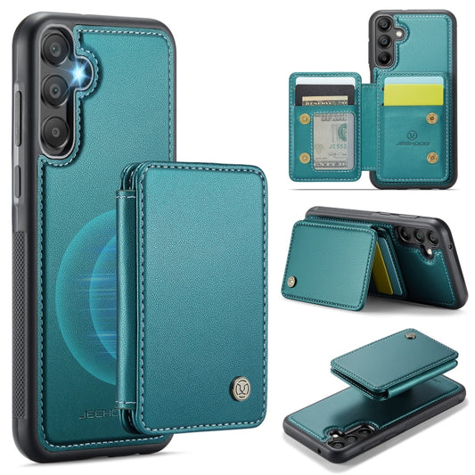 For Samsung Galaxy A55 5G JEEHOOD J05 Business Magnetic Style RFID Leather Phone Case(Blue Green) - Galaxy Phone Cases by JEEHOOD | Online Shopping UK | buy2fix