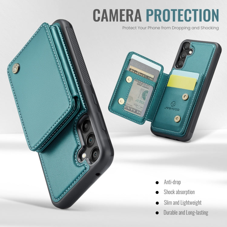 For Samsung Galaxy A55 5G JEEHOOD J05 Business Magnetic Style RFID Leather Phone Case(Blue Green) - Galaxy Phone Cases by JEEHOOD | Online Shopping UK | buy2fix