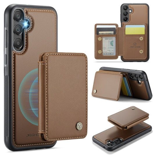 For Samsung Galaxy A55 5G JEEHOOD J05 Business Magnetic Style RFID Leather Phone Case(Brown) - Galaxy Phone Cases by JEEHOOD | Online Shopping UK | buy2fix