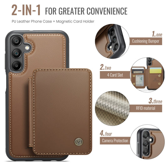 For Samsung Galaxy A55 5G JEEHOOD J05 Business Magnetic Style RFID Leather Phone Case(Brown) - Galaxy Phone Cases by JEEHOOD | Online Shopping UK | buy2fix