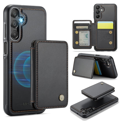 For Samsung Galaxy A16 5G JEEHOOD J05 Business Magnetic Style RFID Leather Phone Case(Black) - Galaxy Phone Cases by JEEHOOD | Online Shopping UK | buy2fix