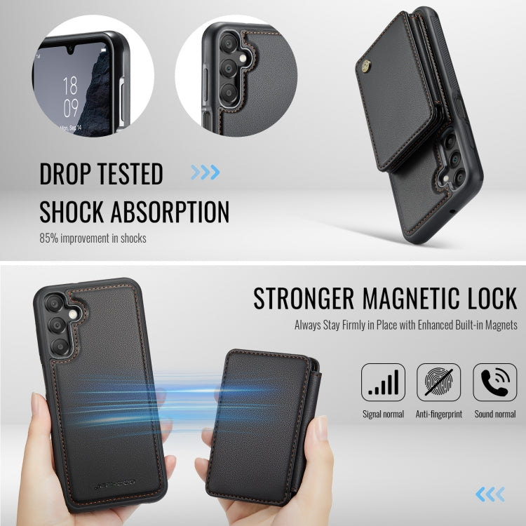 For Samsung Galaxy A16 5G JEEHOOD J05 Business Magnetic Style RFID Leather Phone Case(Black) - Galaxy Phone Cases by JEEHOOD | Online Shopping UK | buy2fix