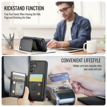 For Samsung Galaxy A16 5G JEEHOOD J05 Business Magnetic Style RFID Leather Phone Case(Black) - Galaxy Phone Cases by JEEHOOD | Online Shopping UK | buy2fix