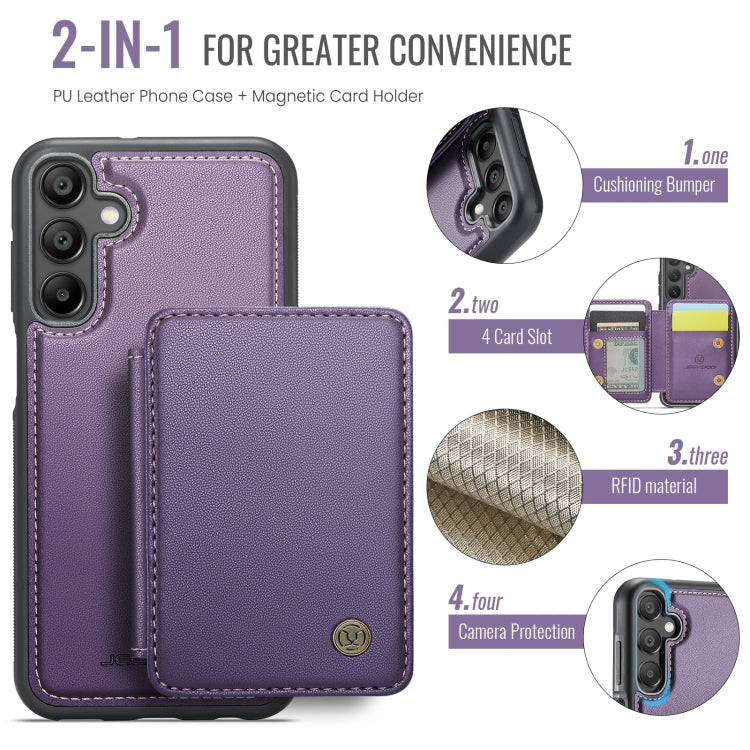 For Samsung Galaxy A16 5G JEEHOOD J05 Business Magnetic Style RFID Leather Phone Case(Purple) - Galaxy Phone Cases by JEEHOOD | Online Shopping UK | buy2fix