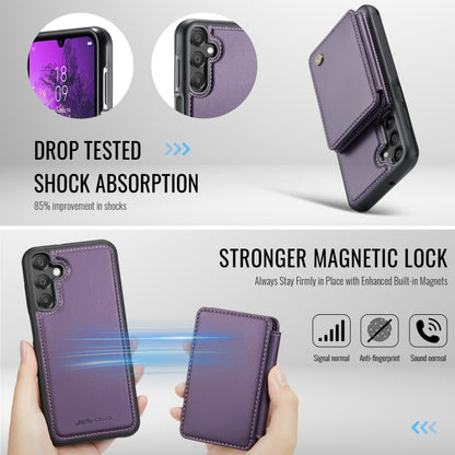 For Samsung Galaxy A16 5G JEEHOOD J05 Business Magnetic Style RFID Leather Phone Case(Purple) - Galaxy Phone Cases by JEEHOOD | Online Shopping UK | buy2fix