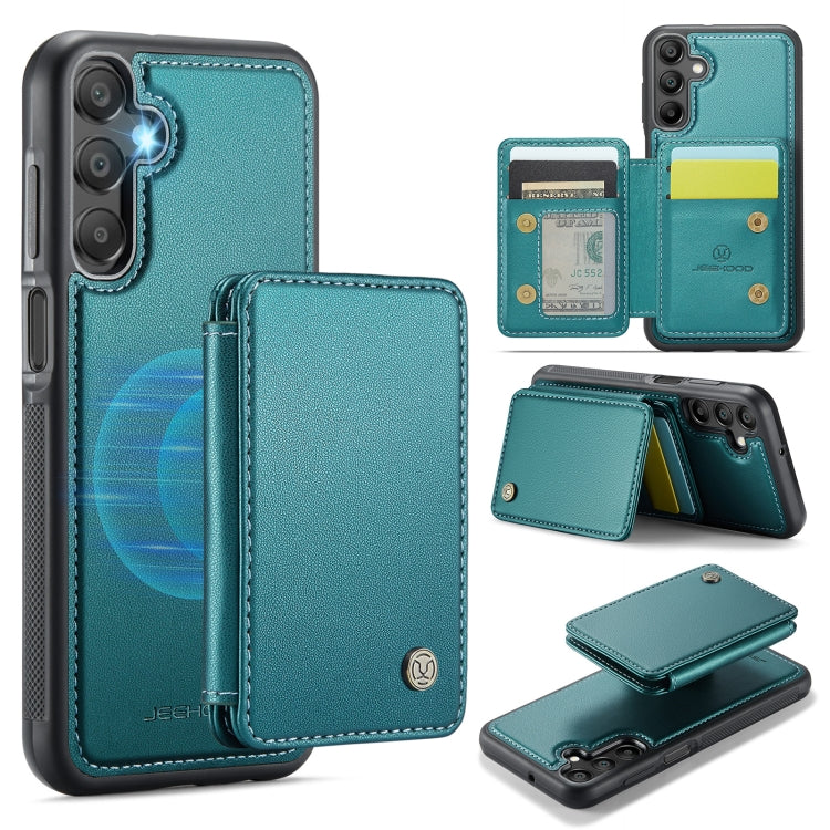 For Samsung Galaxy A16 5G JEEHOOD J05 Business Magnetic Style RFID Leather Phone Case(Blue Green) - Galaxy Phone Cases by JEEHOOD | Online Shopping UK | buy2fix