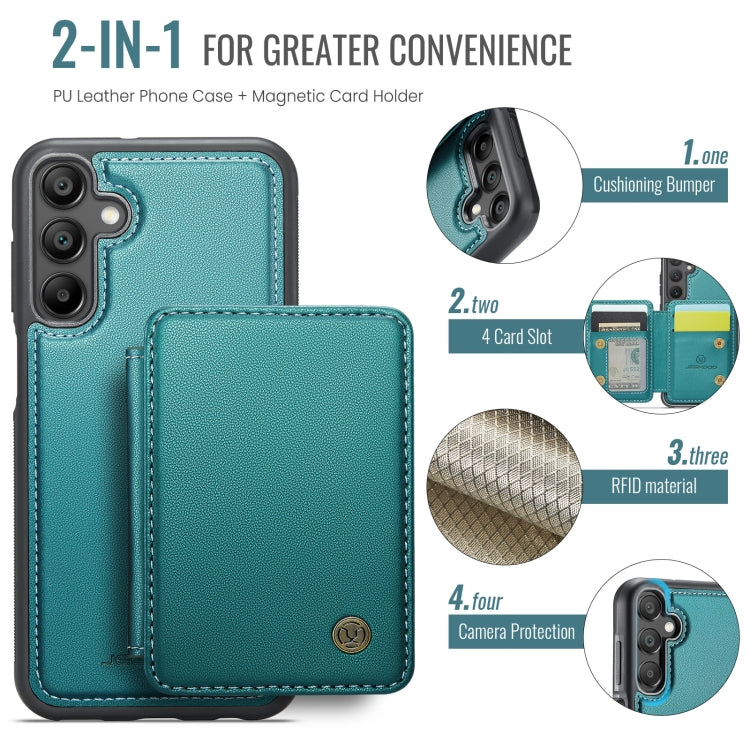For Samsung Galaxy A16 5G JEEHOOD J05 Business Magnetic Style RFID Leather Phone Case(Blue Green) - Galaxy Phone Cases by JEEHOOD | Online Shopping UK | buy2fix