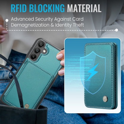 For Samsung Galaxy A16 5G JEEHOOD J05 Business Magnetic Style RFID Leather Phone Case(Blue Green) - Galaxy Phone Cases by JEEHOOD | Online Shopping UK | buy2fix