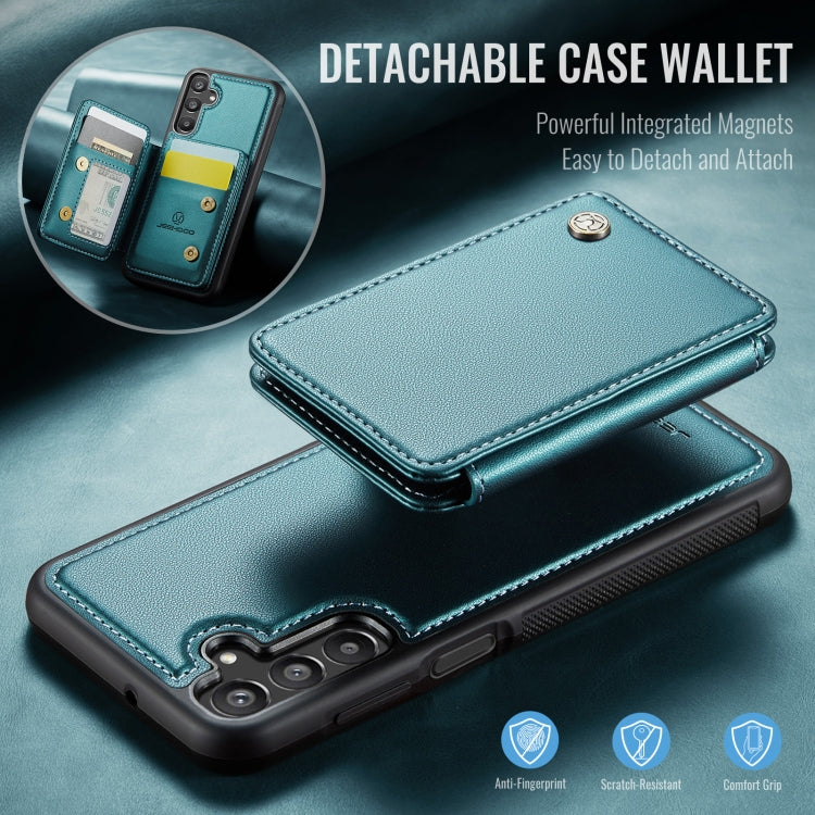 For Samsung Galaxy A16 5G JEEHOOD J05 Business Magnetic Style RFID Leather Phone Case(Blue Green) - Galaxy Phone Cases by JEEHOOD | Online Shopping UK | buy2fix