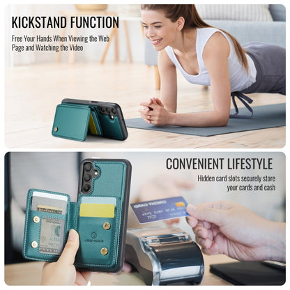 For Samsung Galaxy A16 5G JEEHOOD J05 Business Magnetic Style RFID Leather Phone Case(Blue Green) - Galaxy Phone Cases by JEEHOOD | Online Shopping UK | buy2fix
