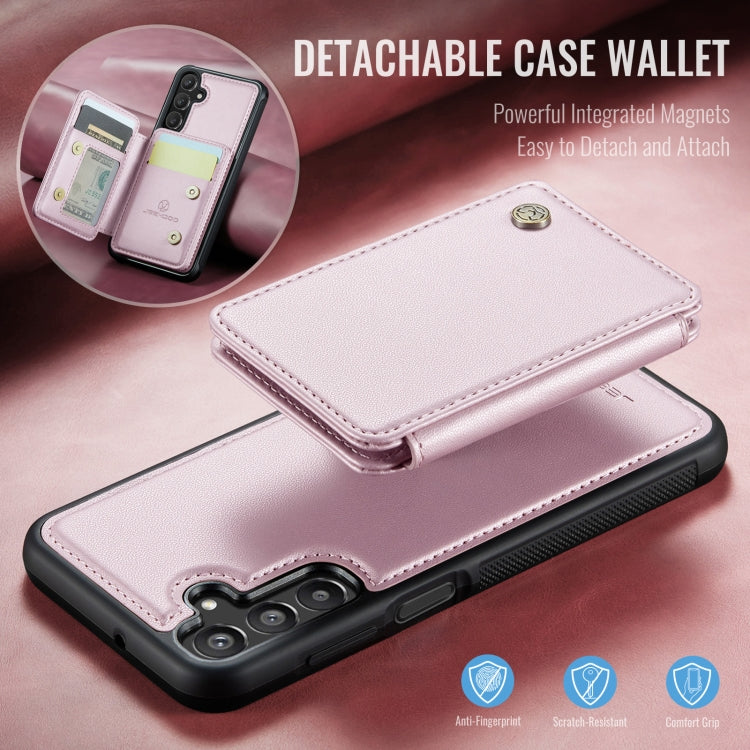 For Samsung Galaxy A16 5G JEEHOOD J05 Business Magnetic Style RFID Leather Phone Case(Pink) - Galaxy Phone Cases by JEEHOOD | Online Shopping UK | buy2fix