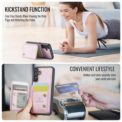 For Samsung Galaxy A16 5G JEEHOOD J05 Business Magnetic Style RFID Leather Phone Case(Pink) - Galaxy Phone Cases by JEEHOOD | Online Shopping UK | buy2fix