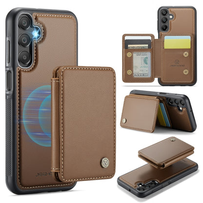 For Samsung Galaxy A16 5G JEEHOOD J05 Business Magnetic Style RFID Leather Phone Case(Brown) - Galaxy Phone Cases by JEEHOOD | Online Shopping UK | buy2fix