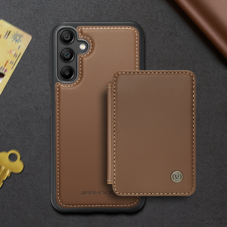 For Samsung Galaxy A16 5G JEEHOOD J05 Business Magnetic Style RFID Leather Phone Case(Brown) - Galaxy Phone Cases by JEEHOOD | Online Shopping UK | buy2fix