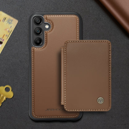 For Samsung Galaxy A16 5G JEEHOOD J05 Business Magnetic Style RFID Leather Phone Case(Brown) - Galaxy Phone Cases by JEEHOOD | Online Shopping UK | buy2fix