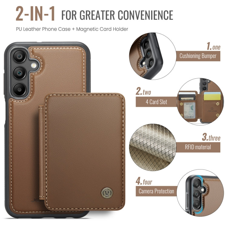 For Samsung Galaxy A16 5G JEEHOOD J05 Business Magnetic Style RFID Leather Phone Case(Brown) - Galaxy Phone Cases by JEEHOOD | Online Shopping UK | buy2fix