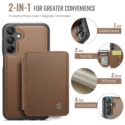 For Samsung Galaxy A16 5G JEEHOOD J05 Business Magnetic Style RFID Leather Phone Case(Brown) - Galaxy Phone Cases by JEEHOOD | Online Shopping UK | buy2fix