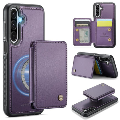 For Samsung Galaxy A26 5G JEEHOOD J05 Business Magnetic Style RFID Leather Phone Case(Purple) - Galaxy Phone Cases by JEEHOOD | Online Shopping UK | buy2fix