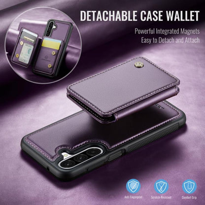 For Samsung Galaxy A26 5G JEEHOOD J05 Business Magnetic Style RFID Leather Phone Case(Purple) - Galaxy Phone Cases by JEEHOOD | Online Shopping UK | buy2fix