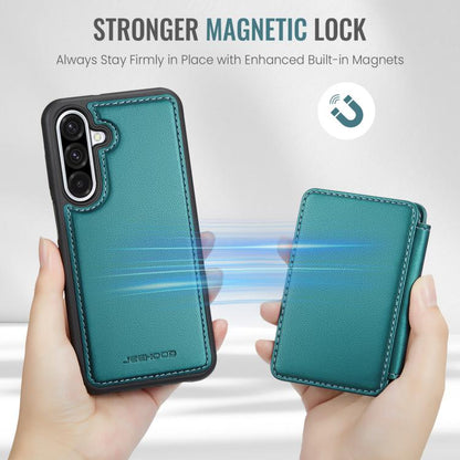 For Samsung Galaxy A26 5G JEEHOOD J05 Business Magnetic Style RFID Leather Phone Case(Blue Green) - Galaxy Phone Cases by JEEHOOD | Online Shopping UK | buy2fix