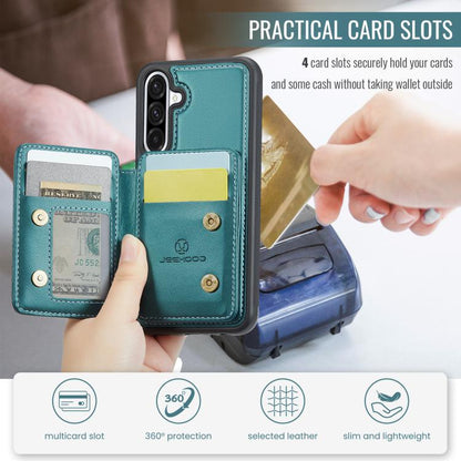 For Samsung Galaxy A26 5G JEEHOOD J05 Business Magnetic Style RFID Leather Phone Case(Blue Green) - Galaxy Phone Cases by JEEHOOD | Online Shopping UK | buy2fix
