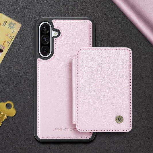 For Samsung Galaxy A26 5G JEEHOOD J05 Business Magnetic Style RFID Leather Phone Case(Pink) - Galaxy Phone Cases by JEEHOOD | Online Shopping UK | buy2fix
