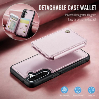 For Samsung Galaxy A26 5G JEEHOOD J05 Business Magnetic Style RFID Leather Phone Case(Pink) - Galaxy Phone Cases by JEEHOOD | Online Shopping UK | buy2fix