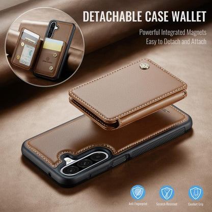For Samsung Galaxy A26 5G JEEHOOD J05 Business Magnetic Style RFID Leather Phone Case(Brown) - Galaxy Phone Cases by JEEHOOD | Online Shopping UK | buy2fix
