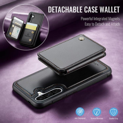 For Samsung Galaxy A36 JEEHOOD J05 Business Magnetic Style RFID Leather Phone Case(Black) - Galaxy Phone Cases by JEEHOOD | Online Shopping UK | buy2fix