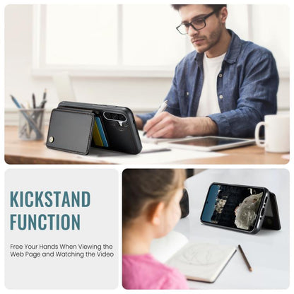 For Samsung Galaxy A36 JEEHOOD J05 Business Magnetic Style RFID Leather Phone Case(Black) - Galaxy Phone Cases by JEEHOOD | Online Shopping UK | buy2fix